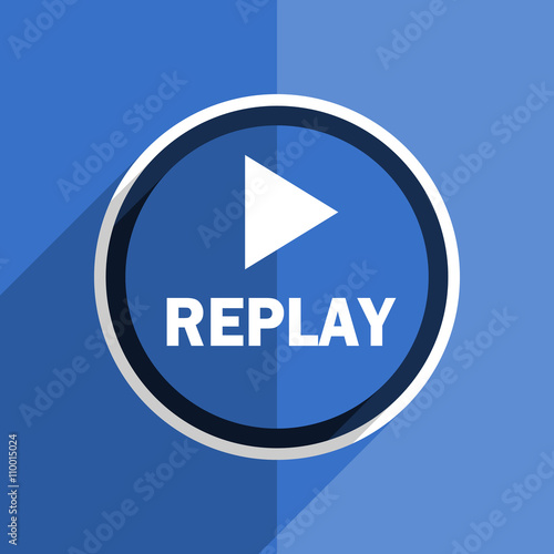 Free Download blue flat design replay modern web icon - GFXLoad