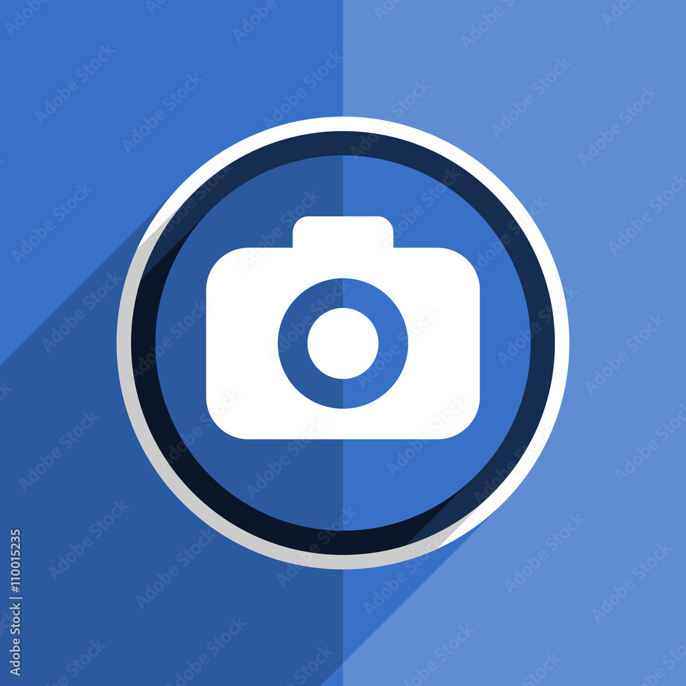 blue flat design photo camera modern web icon blue flat design photo camera modern web icon