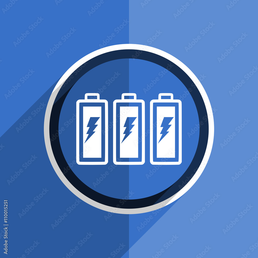 blue flat design battery modern web icon blue flat design battery modern web icon