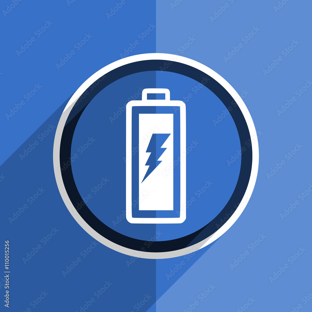 blue flat design battery modern web icon blue flat design battery modern web icon