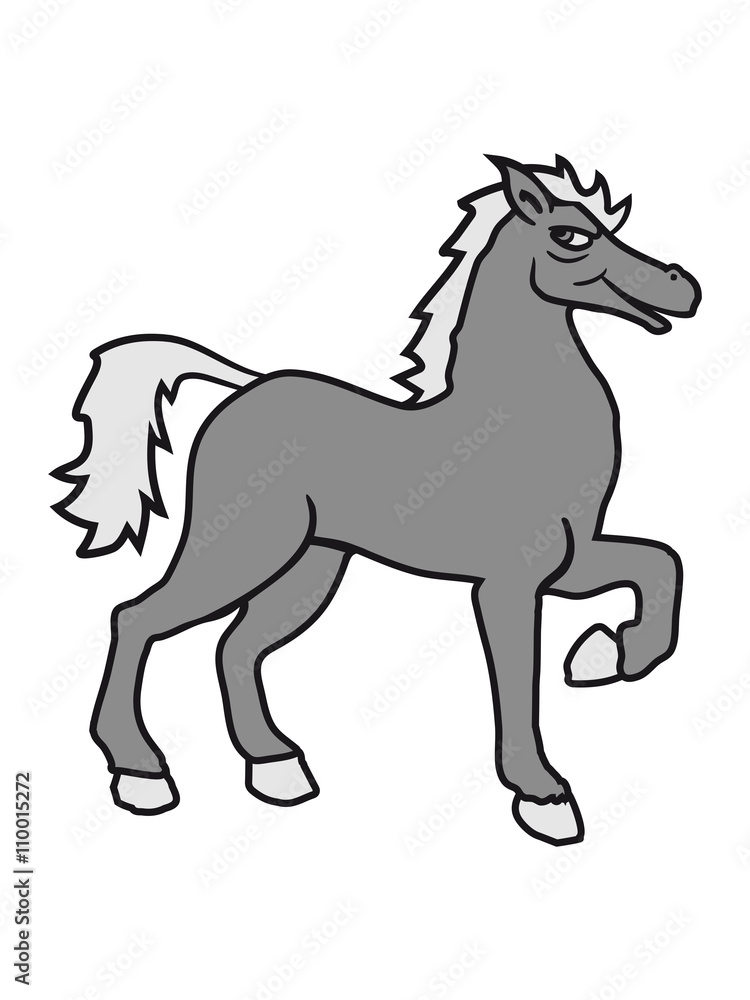 cool riding horse stallion equestrian comic cartoon