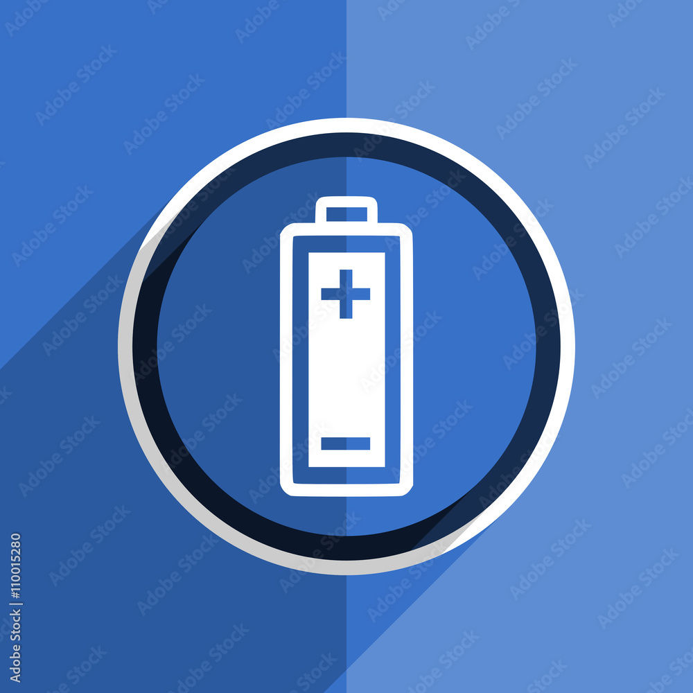 blue flat design battery modern web icon blue flat design battery modern web icon