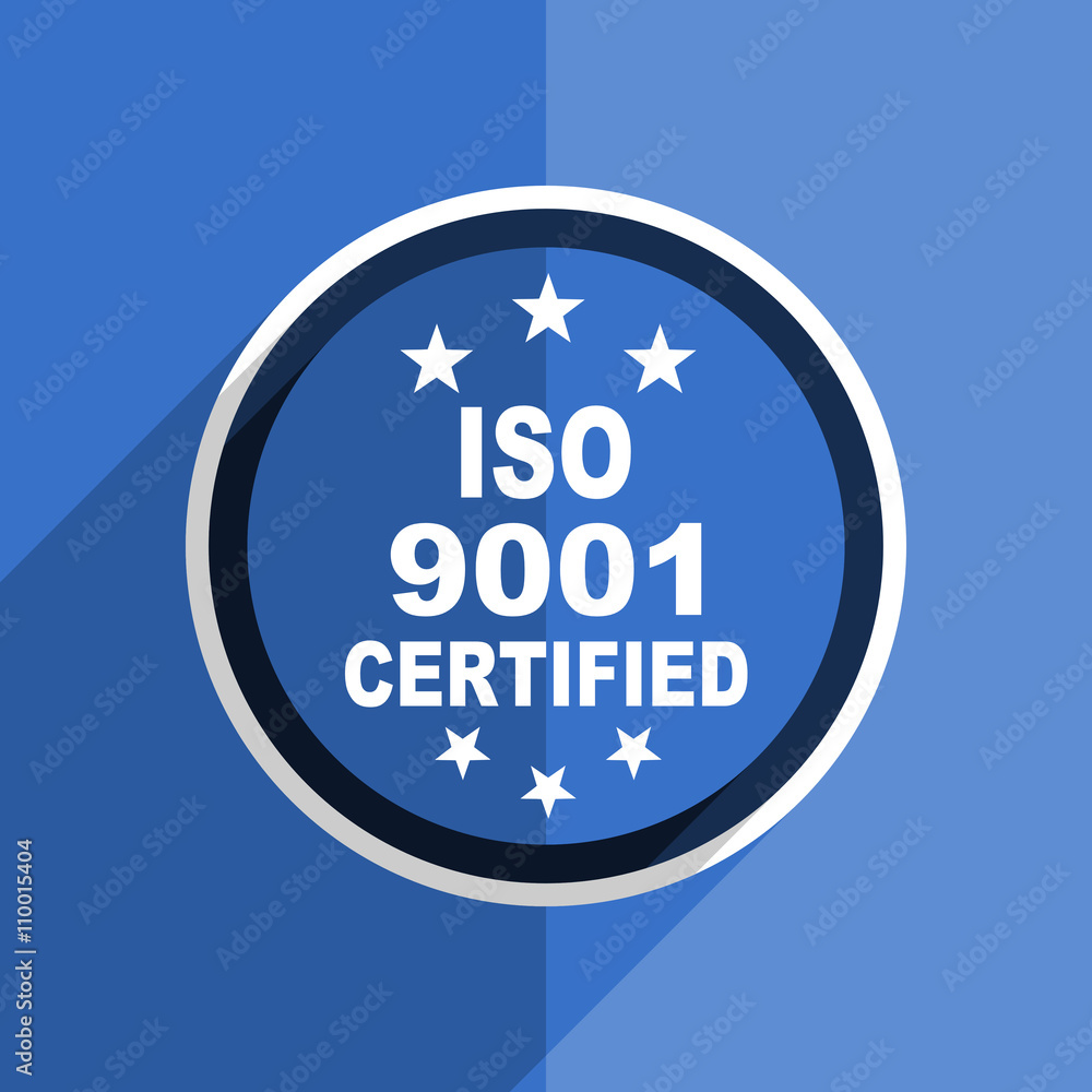 blue flat design iso 9001 modern web icon blue flat design iso 9001 modern web icon