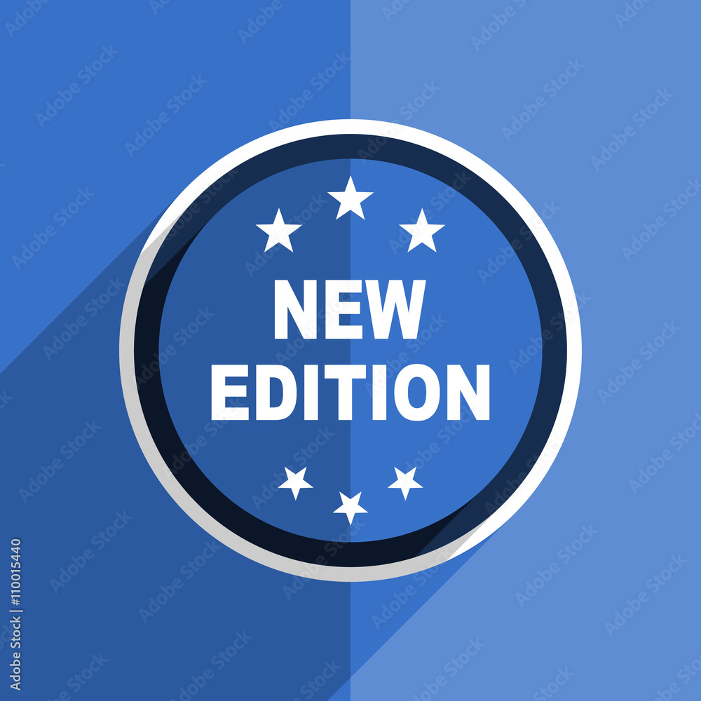 blue flat design new edition modern web icon