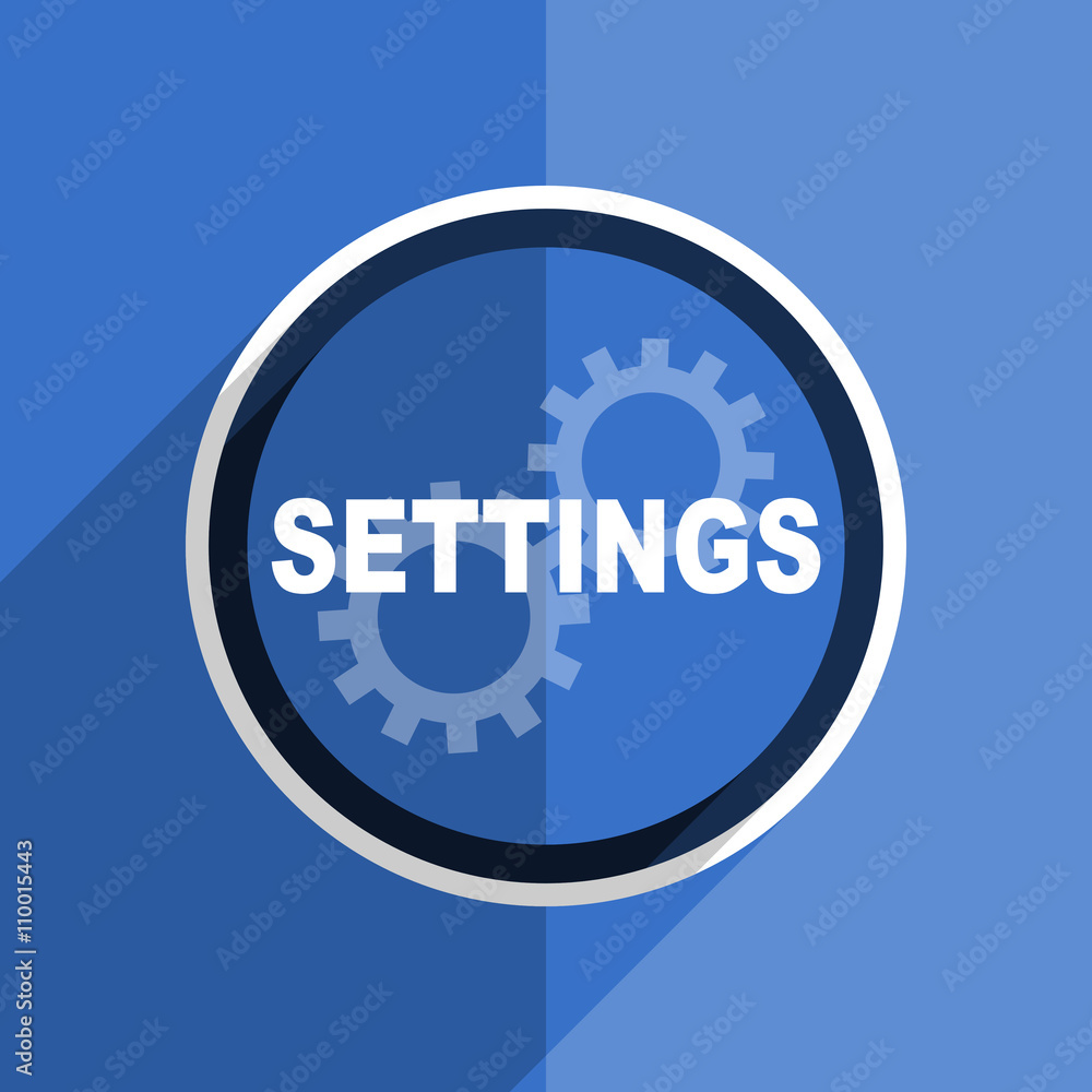 blue flat design settings modern web icon blue flat design settings modern web icon