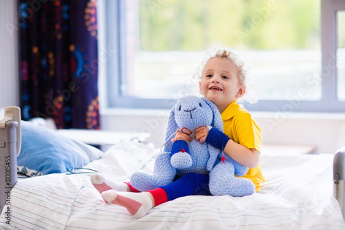 Little boy in hospital room