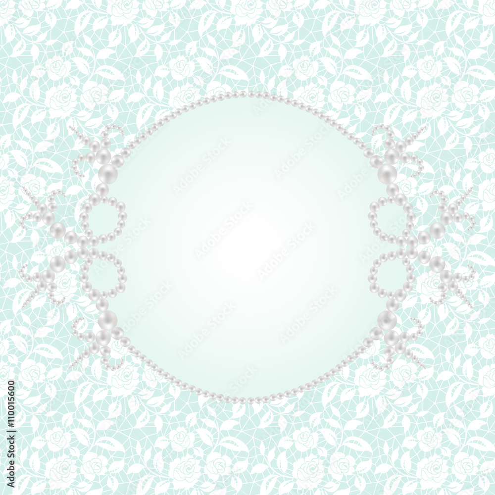 Lace with pearl frame Lace with pearl frame