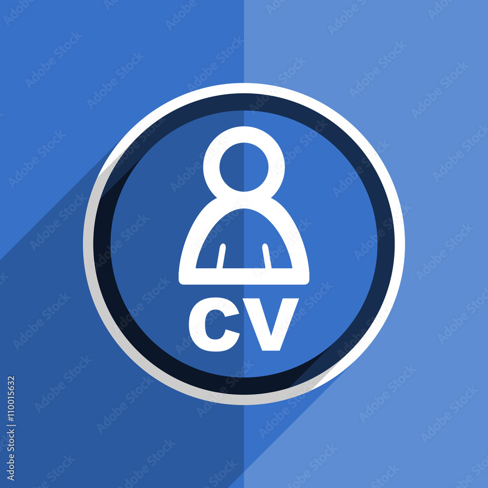 blue flat design cv modern web icon blue flat design cv modern web icon