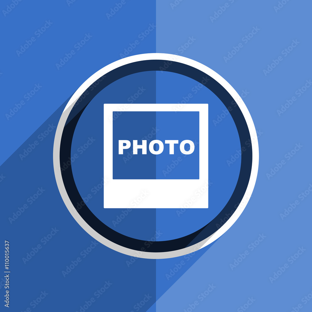 blue flat design photo modern web icon blue flat design photo modern web icon