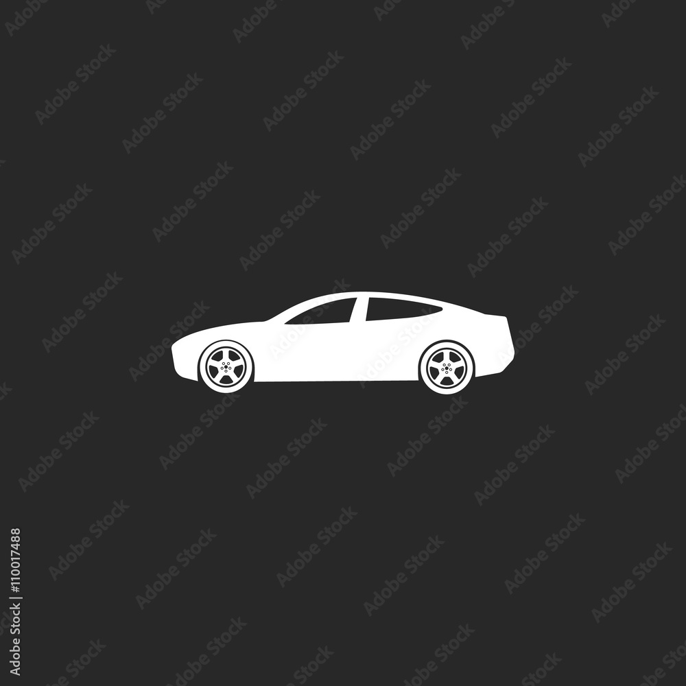 Car silhouette modern sign simple icon on background