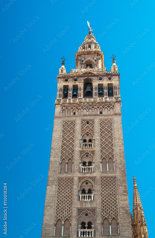 Famous Giralda tower in Spain in Seville