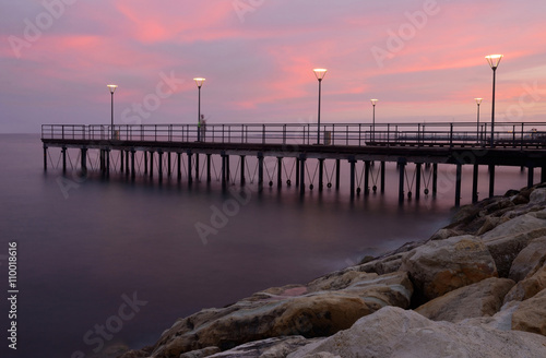 Sunset at Limassol coastal front,Cyprus,Europe,Mediterranean sea