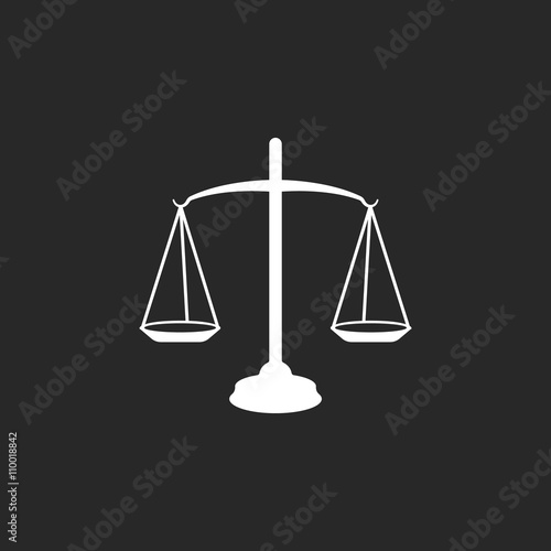 Balance Scales sign simple icon on background