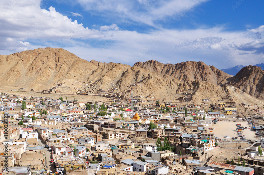 View of Leh city, Ladakh, Jammu and Kashmir, India