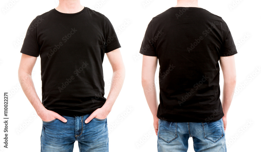 Front and back view tshirt template. Stock Photo | Adobe Stock