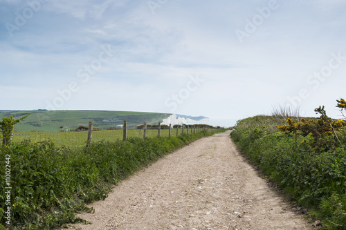 Seven Sisters Cliffs in South Downs in East Sussex  between the towns of Seaford and Eastbourne in southern England.  