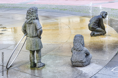 Drinking at fountain