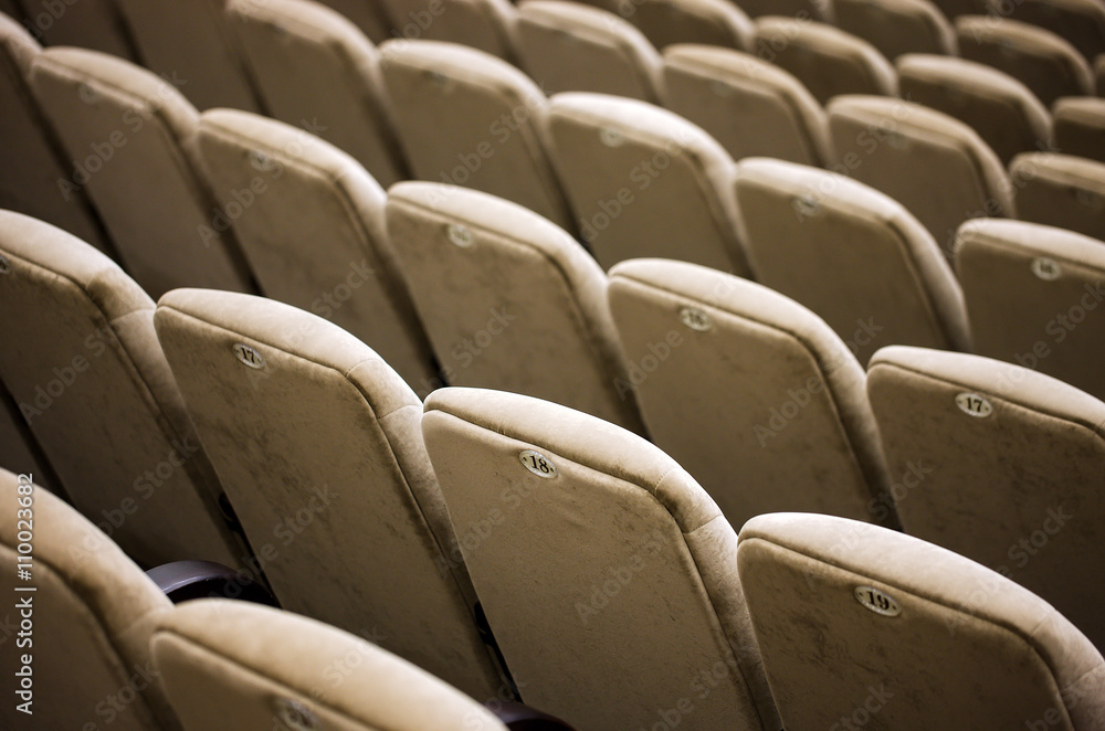 Obraz premium Empty comfortable seats in theater, cinema