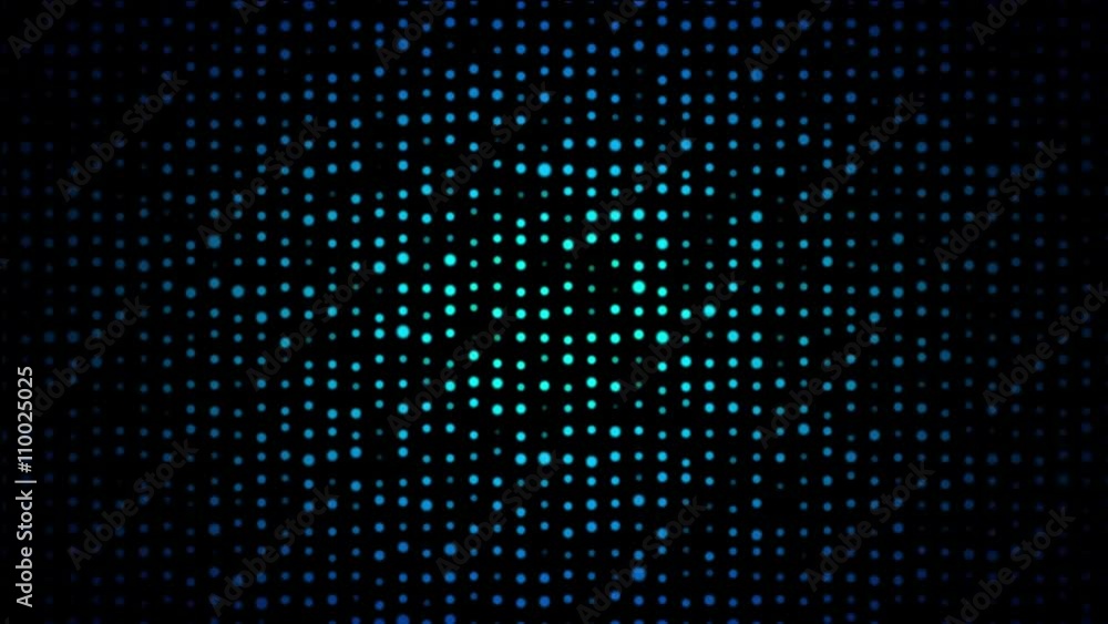 Pulsating blue dots on black background Pulsating blue dots on black background