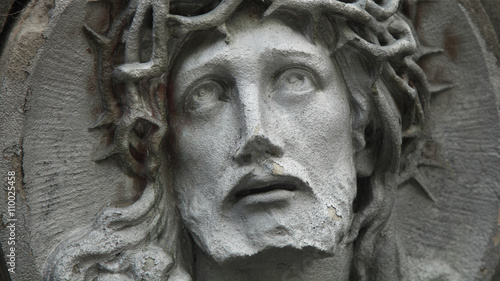 Face of Jesus Christ crown of thorns (fragment of antique statue