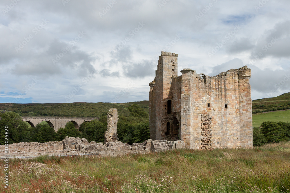 View of the ruins of Edlingham Castle