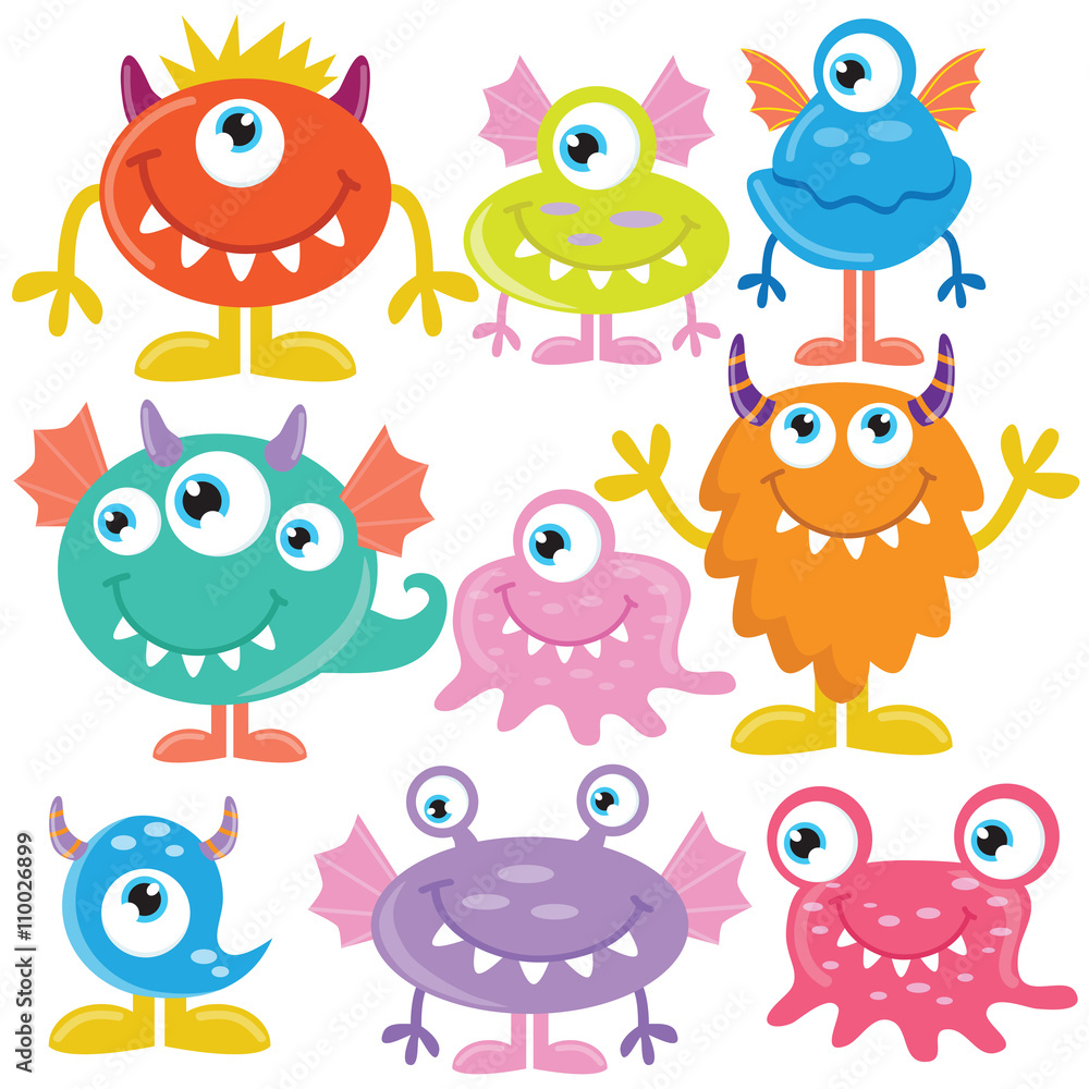Obraz premium Cute monster vector illustration 