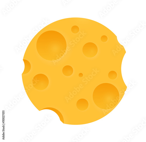 Round Piece of Cheese with ...