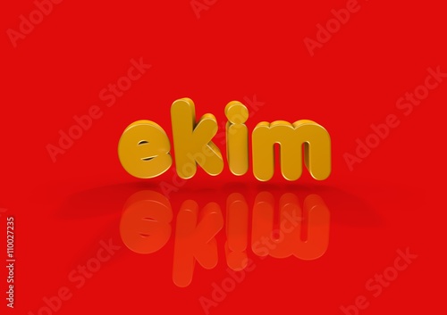 ekim, Hafta, 3D Typography photo