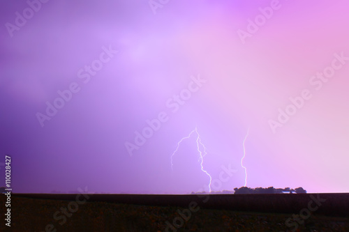 Thunderstorm Lightning Champaign Illinois photo