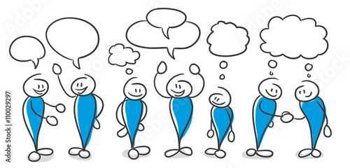 Stick Figure Series Blue / Konversation, Netzwerk
