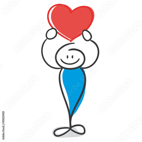 Stick Figure Series Blue / Herz