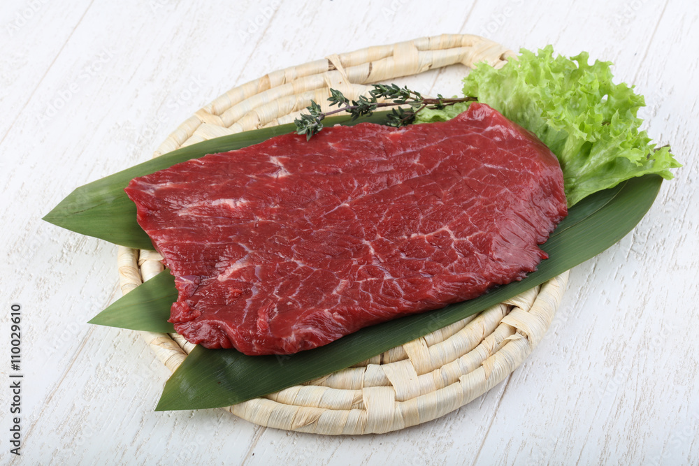 Raw beef steak