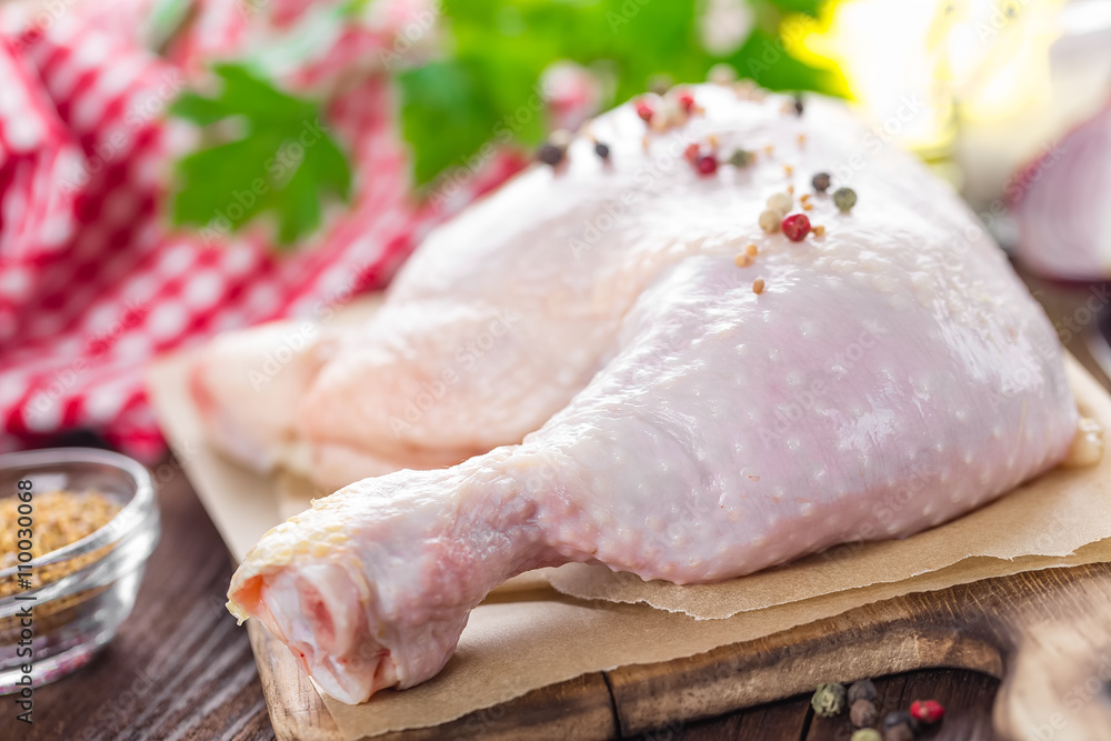raw chicken leg