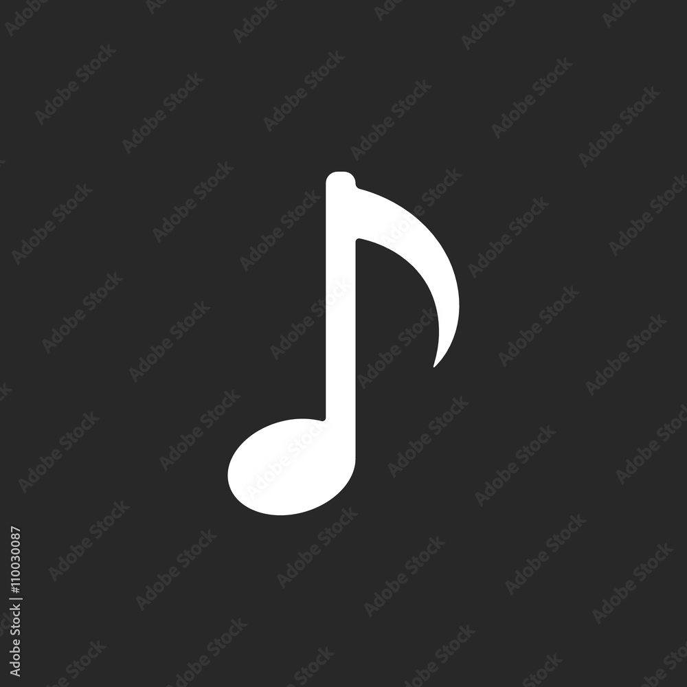 Music note sign simple icon on background Music note sign simple icon on background