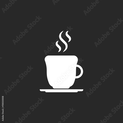 Coffee tea cup  sign simple icon on background