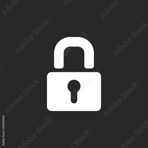 Lock protection sign simple icon on background