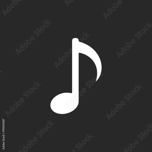 Music note sign simple icon on background