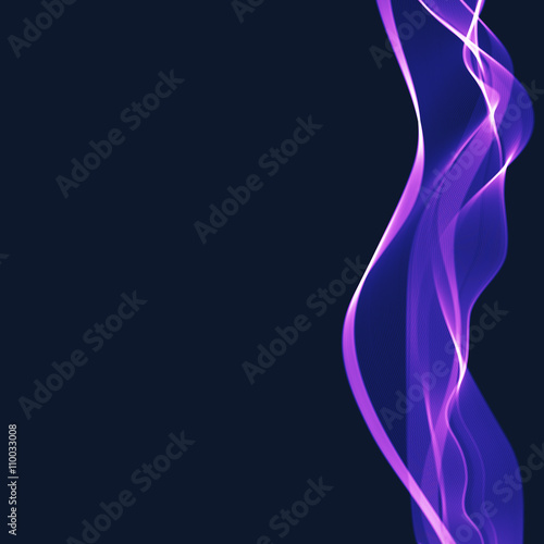 Blue wavy ribbon on a dark background