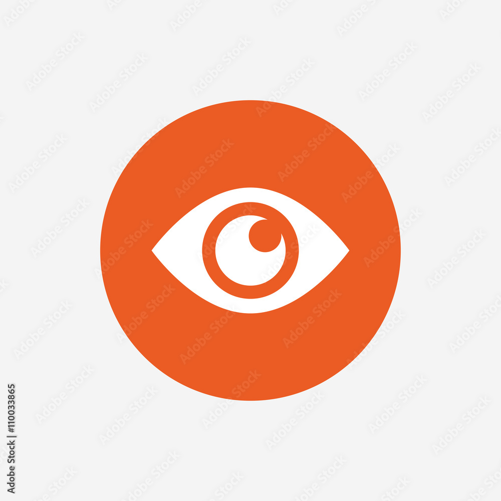 Eye sign icon. Publish content button. Eye sign icon. Publish content button.
