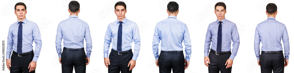 Young man in fashion concept isolated on white Young man in fashion concept isolated on white