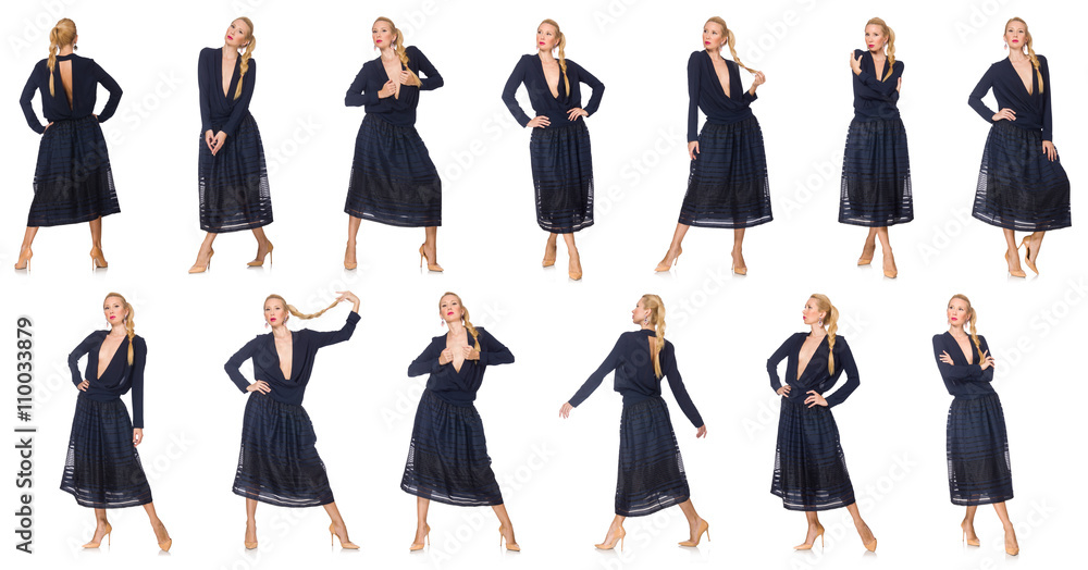 Composite photo of woman in various poses Composite photo of woman in various poses