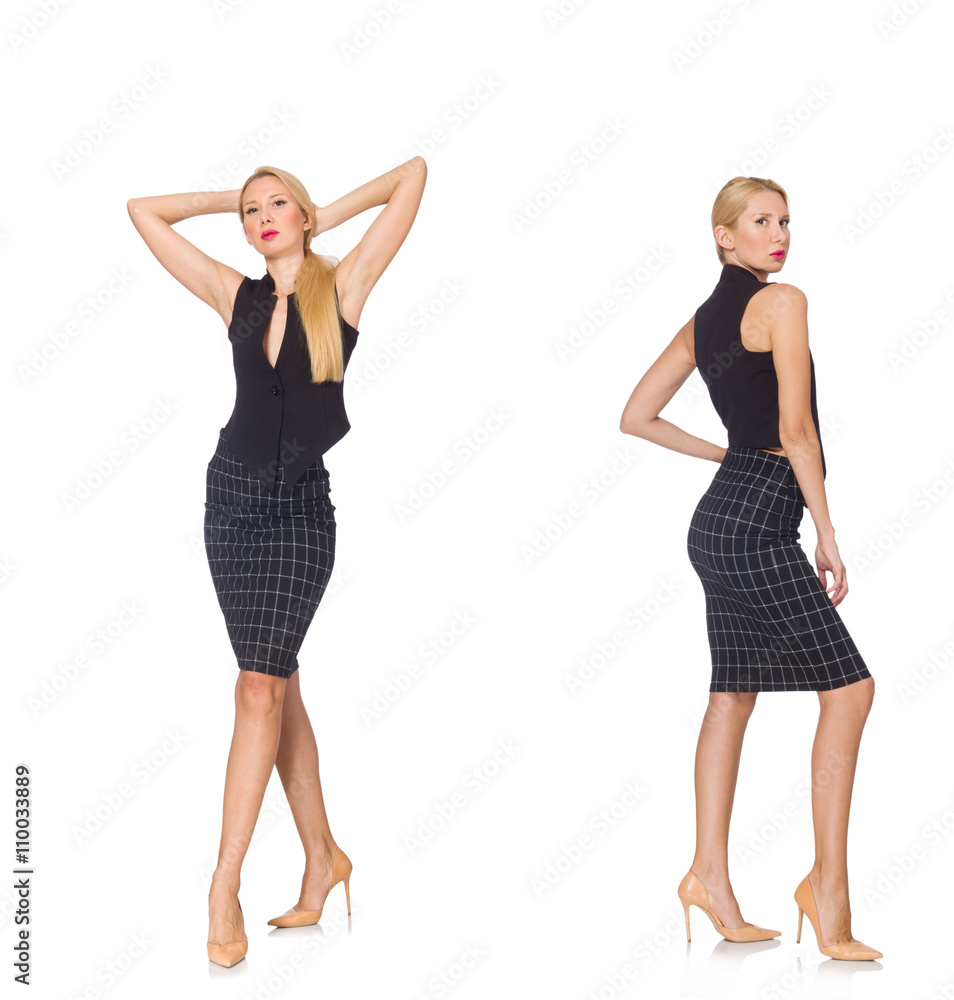 Composite photo of woman in various poses Composite photo of woman in various poses