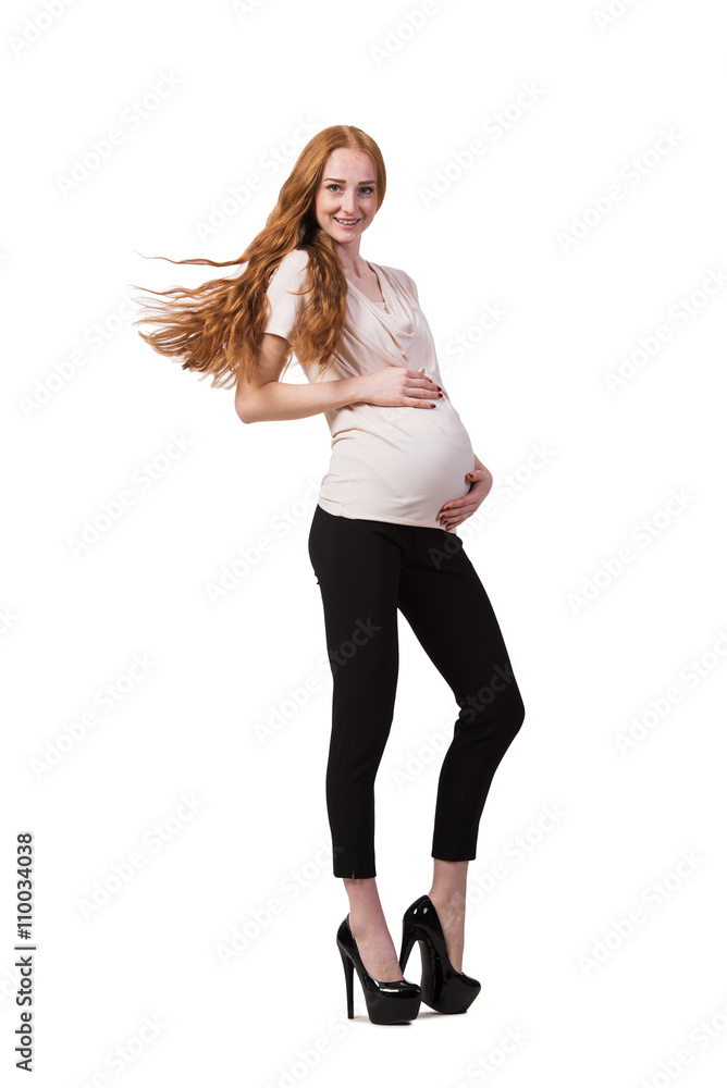 Pregnant woman isolated on the white Pregnant woman isolated on the white