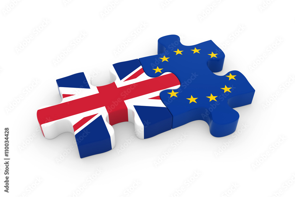 UK and EU Puzzle Pieces - British and European Flag Jigsaw 3D Illustration  Stock Illustration | Adobe Stock