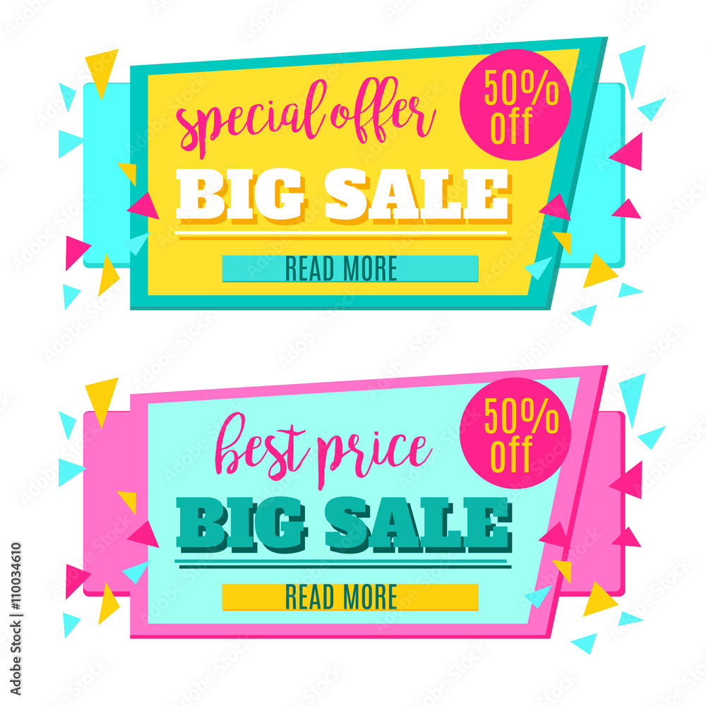 Vecteur Stock Big Sale paper banner. Sale background. Sale tag. Sale