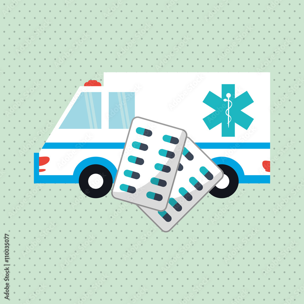 Flat illustration about medical care design 