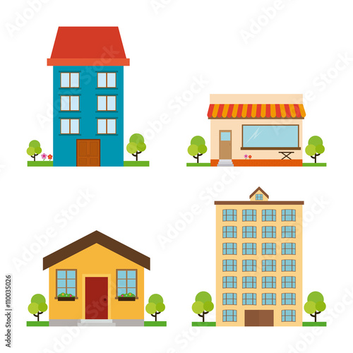 Set of buildings