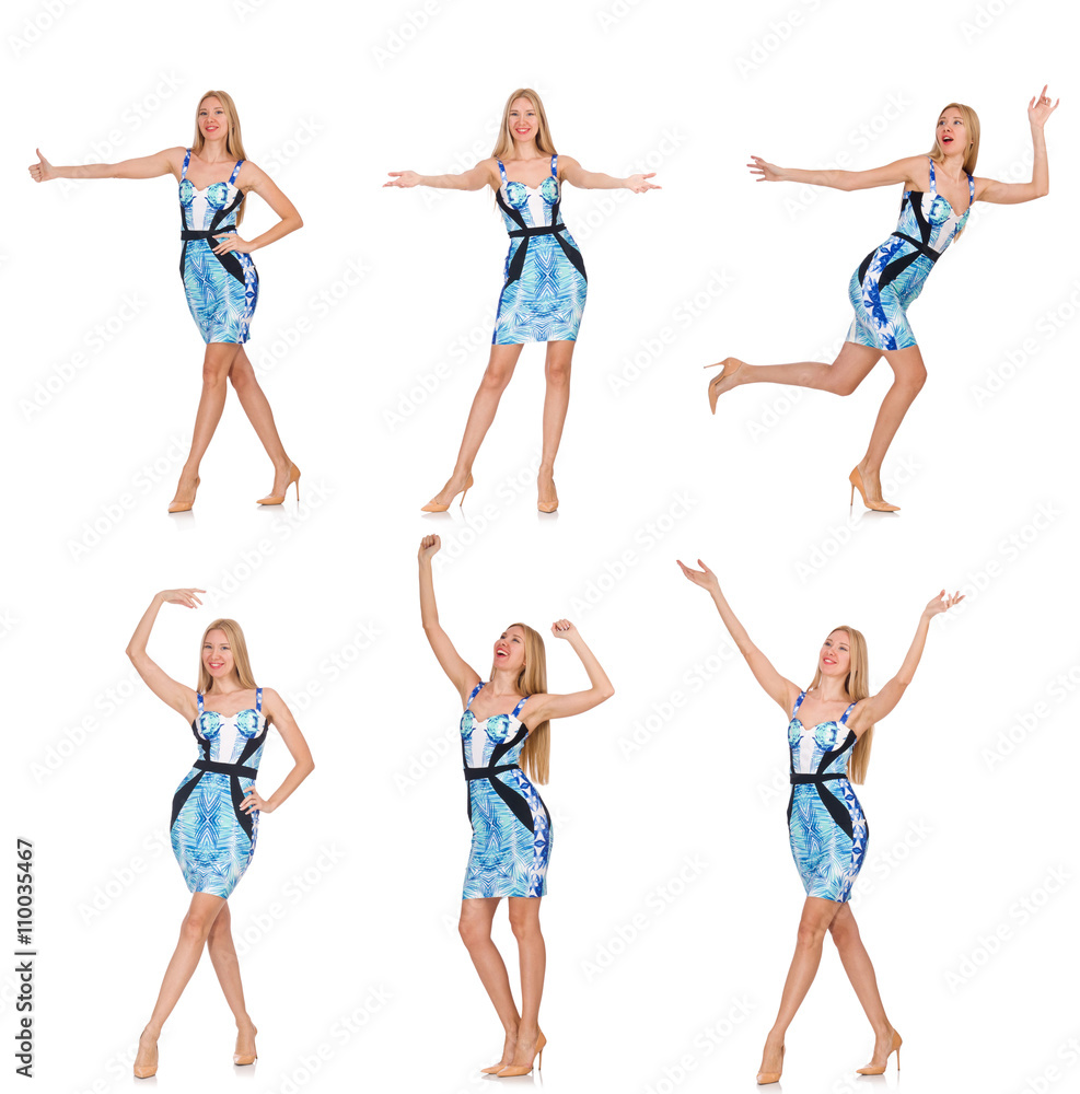 Composite photo of woman in various poses Composite photo of woman in various poses