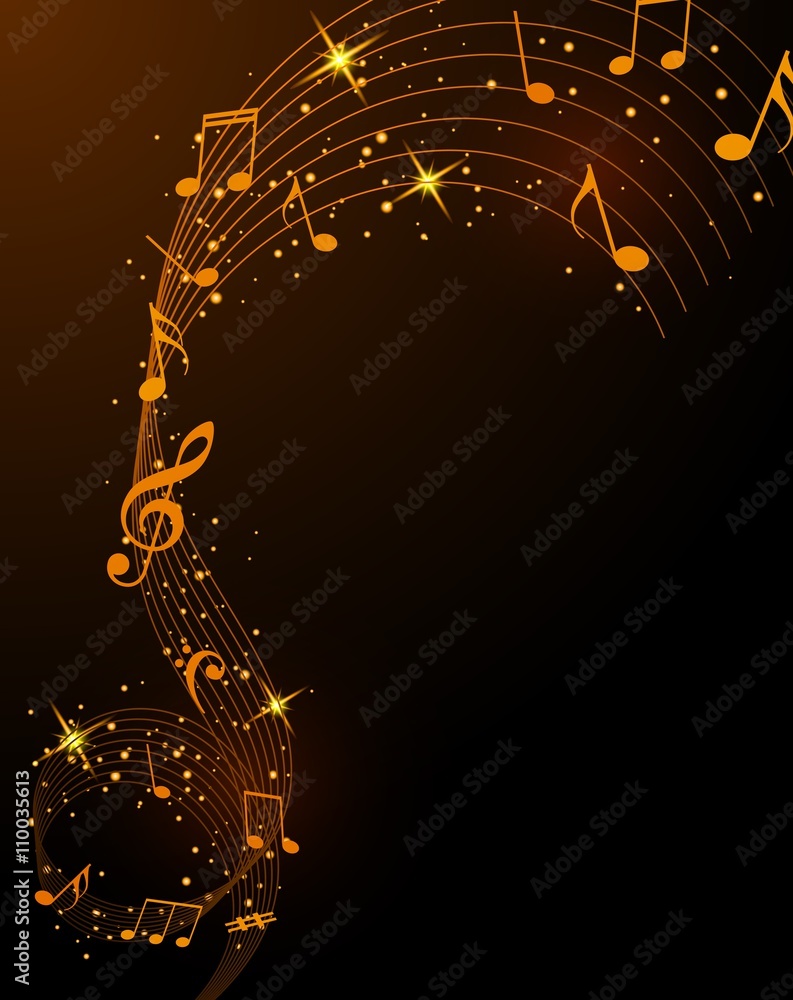 Fototapeta premium Abstract musical background with notes