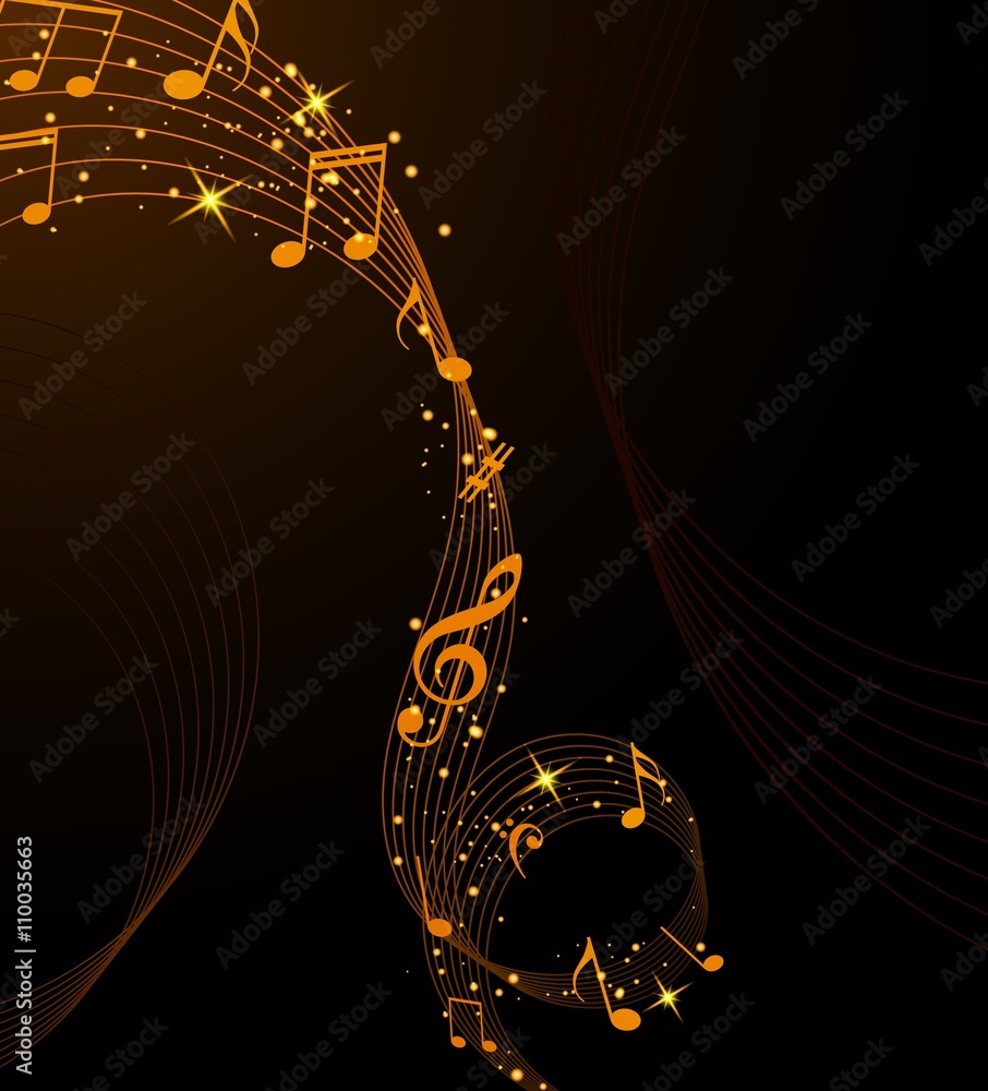 Naklejka premium Abstract musical background with notes